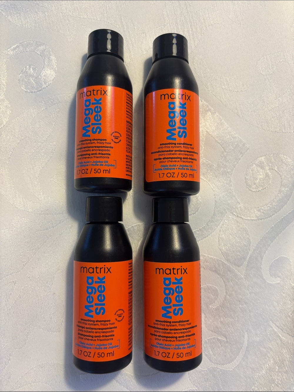 Matix Mega Sleek 2 travel Shampoos & 2 travel Conditioners